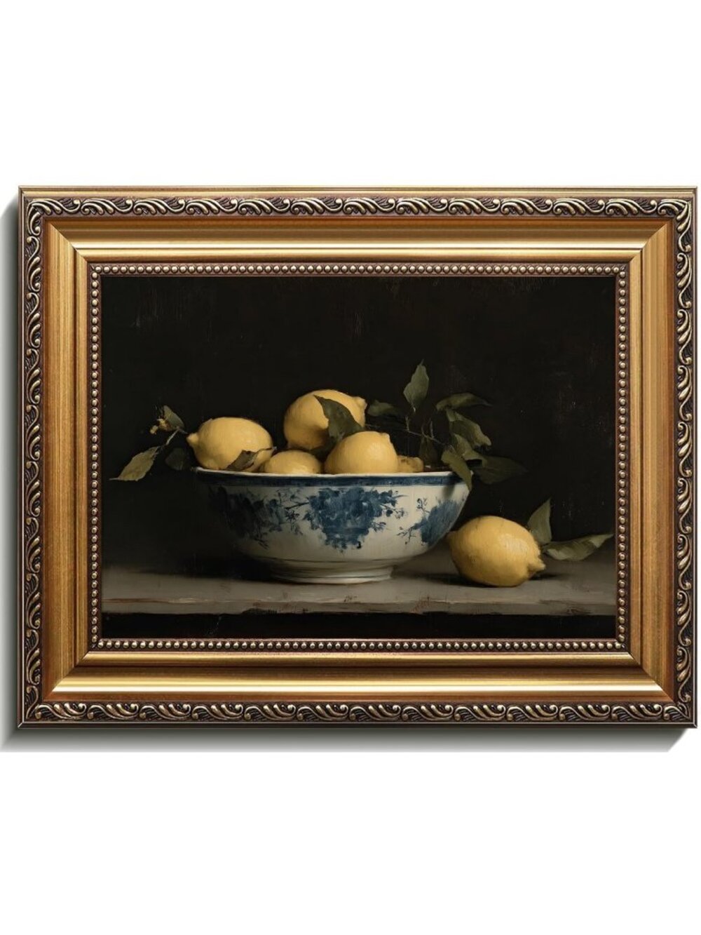 Vintage Lemon Wall Art Print - Rustic Still Life Canvas Decor for Kitchen